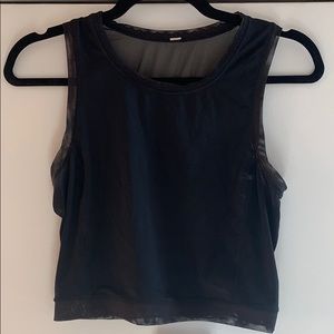 Black lululemon crop workout top